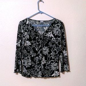 Floral long sleeve shirt l, M